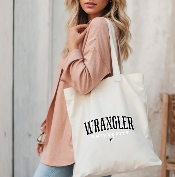 Wrangler university canvas tote bag