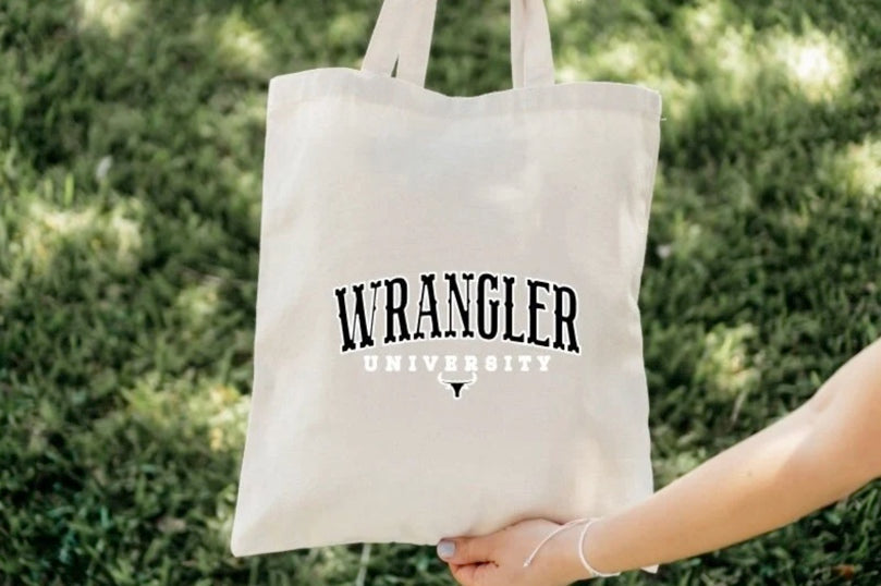 Wrangler university canvas tote bag