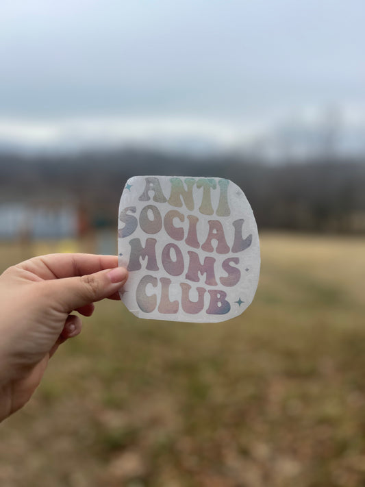 Anti social moms club decal
